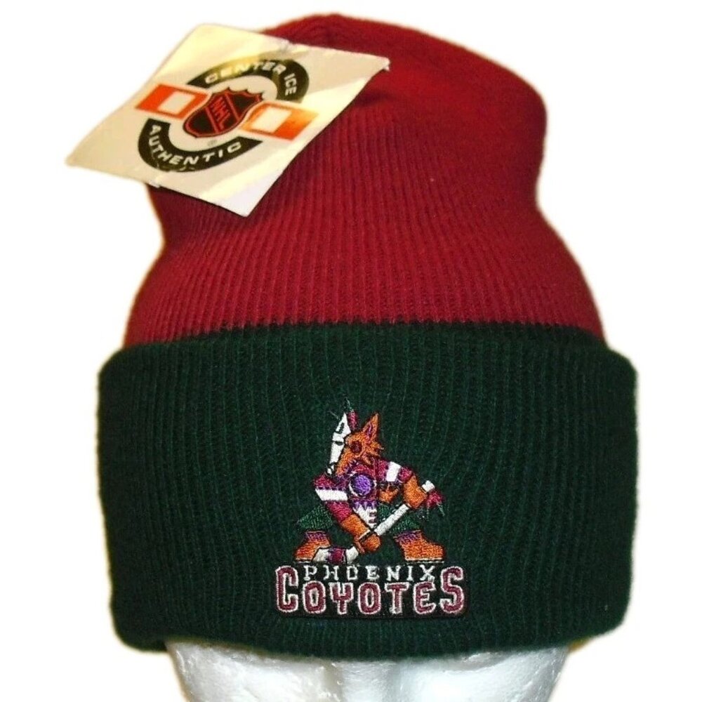 Phoenix Coyotes Vintage 90s Mens Winter Hat Cuffed Cuff New Tags Nhl Hockey